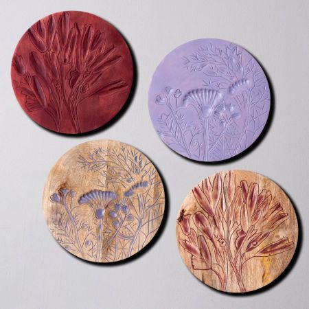 Handcrafted Rustic Wall Plate Set of 4